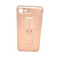 Silicone Case Motomo With Finger Ring For Apple Iphone 7 / 8 (4.7) Pink / Gold